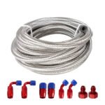10/16/20FT 6AN CPE Fuel line Hose Braided Nylon Stainless Steel Oil Gas - Image 23
