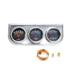 Mechanical 2'' 52mm Chrome Triple Gauge Set Water Temp Oil Pressure AMP Meter - Image 6