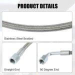 Turbo Oil Feed Line 48" Steel Braided 4AN 90 Degree Straight Hose - Image 3