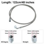 Turbo Oil Feed Line 48" Steel Braided 4AN 90 Degree Straight Hose - Image 4