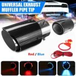 Racing Red Flame Led Exhaust Muffler Tip Carbon Fiber Racing Automobile Car Tail Pipe Light 2.5 Inch Inlet 4 Inch Outlet