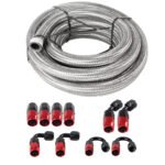 10/16/20FT 6AN CPE Fuel line Hose Braided Nylon Stainless Steel Oil Gas - Image 21