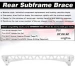 Rear Lower Control Arm Subframe Brace Tie Bar Kit For 92-95 Honda Civic EG - Image 18