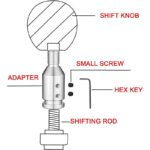 GSTP Car Silver Tone Gear Shift Knob Adapter Fit for Non Threaded Shifter - Image 2