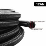 Black Fuel Hose Oil Gas Line AN4-AN6-AN8-AN10-AN12 Nylon/Stainless Steel Braided - Image 7
